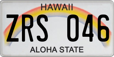 HI license plate ZRS046