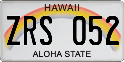 HI license plate ZRS052