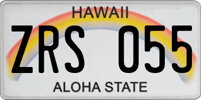 HI license plate ZRS055