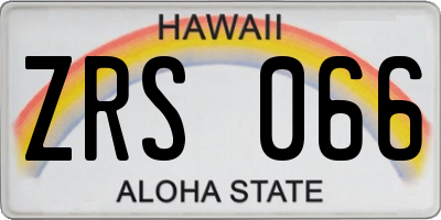 HI license plate ZRS066