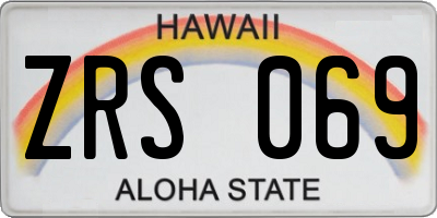HI license plate ZRS069