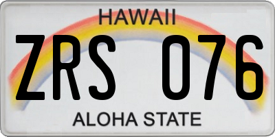 HI license plate ZRS076