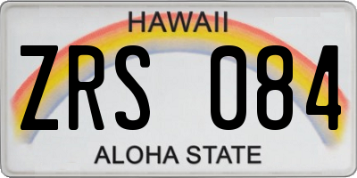 HI license plate ZRS084