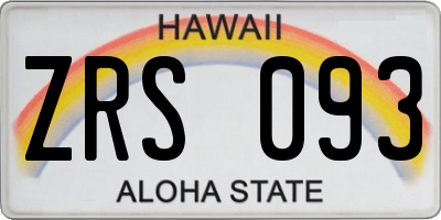 HI license plate ZRS093