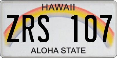 HI license plate ZRS107