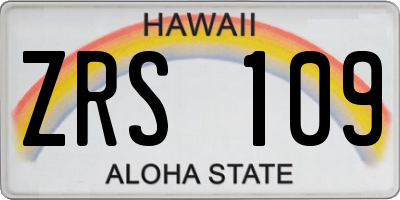HI license plate ZRS109
