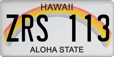 HI license plate ZRS113
