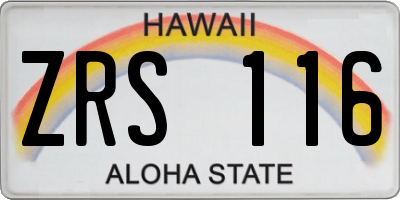 HI license plate ZRS116