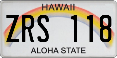 HI license plate ZRS118