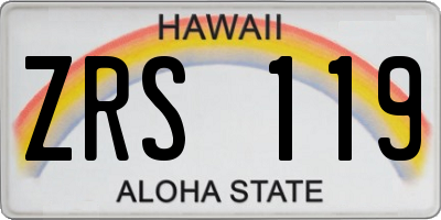 HI license plate ZRS119