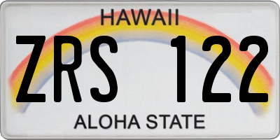 HI license plate ZRS122
