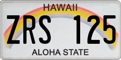 HI license plate ZRS125
