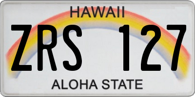 HI license plate ZRS127