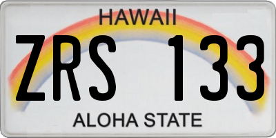 HI license plate ZRS133