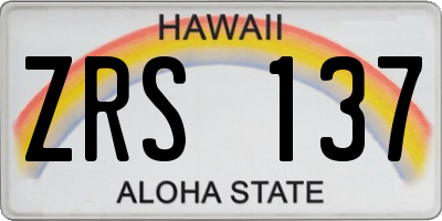 HI license plate ZRS137