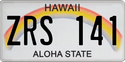 HI license plate ZRS141