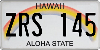 HI license plate ZRS145