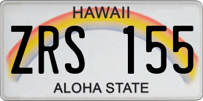 HI license plate ZRS155