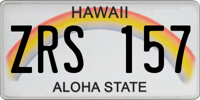 HI license plate ZRS157