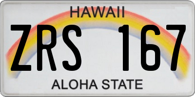HI license plate ZRS167