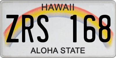 HI license plate ZRS168