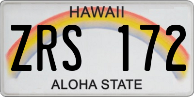 HI license plate ZRS172