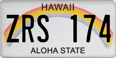 HI license plate ZRS174