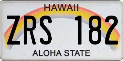 HI license plate ZRS182