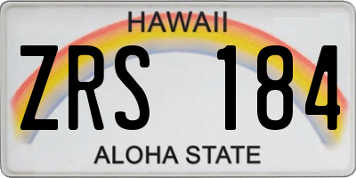 HI license plate ZRS184