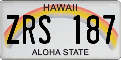 HI license plate ZRS187