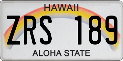 HI license plate ZRS189
