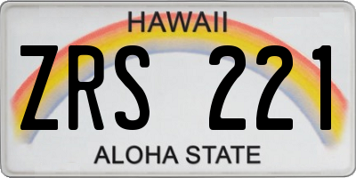 HI license plate ZRS221