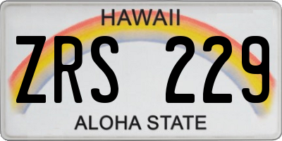 HI license plate ZRS229