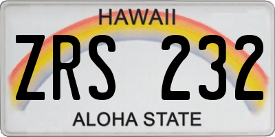 HI license plate ZRS232