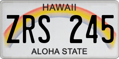 HI license plate ZRS245