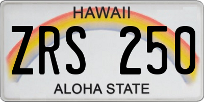 HI license plate ZRS250