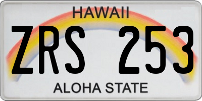 HI license plate ZRS253