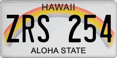 HI license plate ZRS254