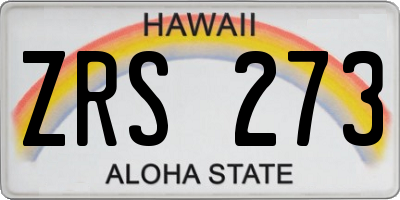 HI license plate ZRS273