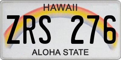 HI license plate ZRS276