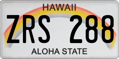 HI license plate ZRS288
