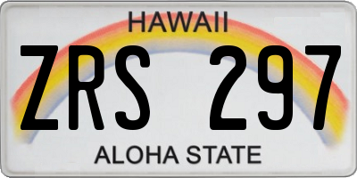 HI license plate ZRS297