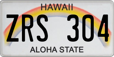 HI license plate ZRS304