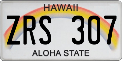 HI license plate ZRS307