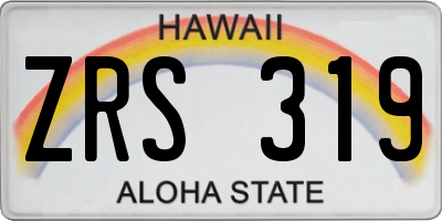 HI license plate ZRS319
