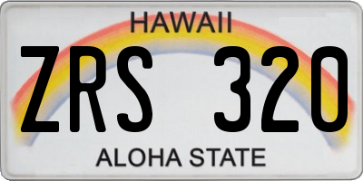 HI license plate ZRS320