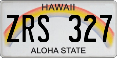 HI license plate ZRS327