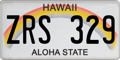 HI license plate ZRS329