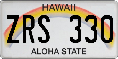 HI license plate ZRS330