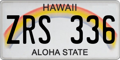 HI license plate ZRS336